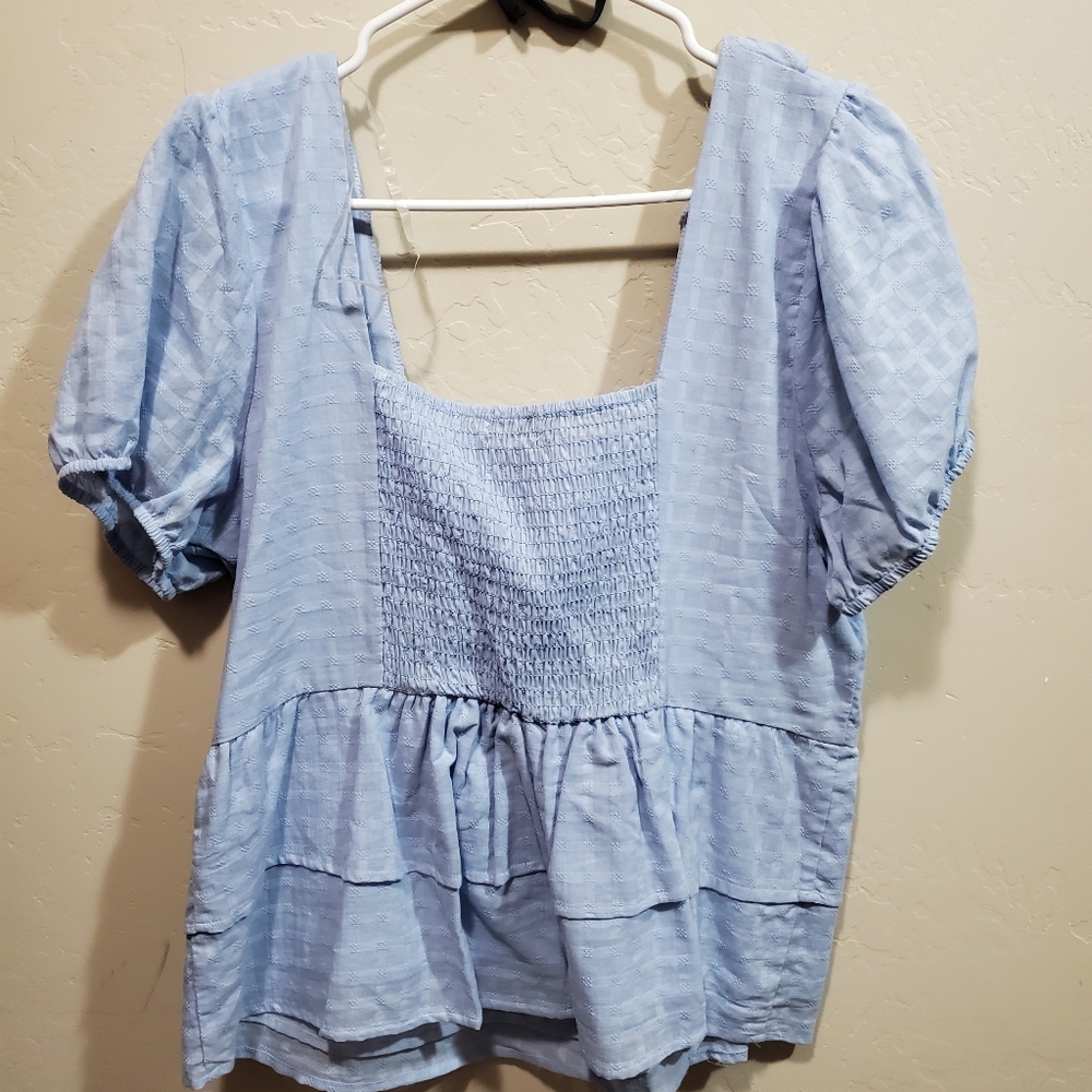 Juniors' SO® Ruffle Tiered Eyelet Blouse - Picture 4 of 5